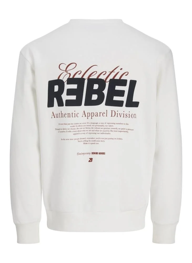JJ Rebel  Text Print Regular Fit Crew Neck Sweatshirt for Men | Best Price UAE
