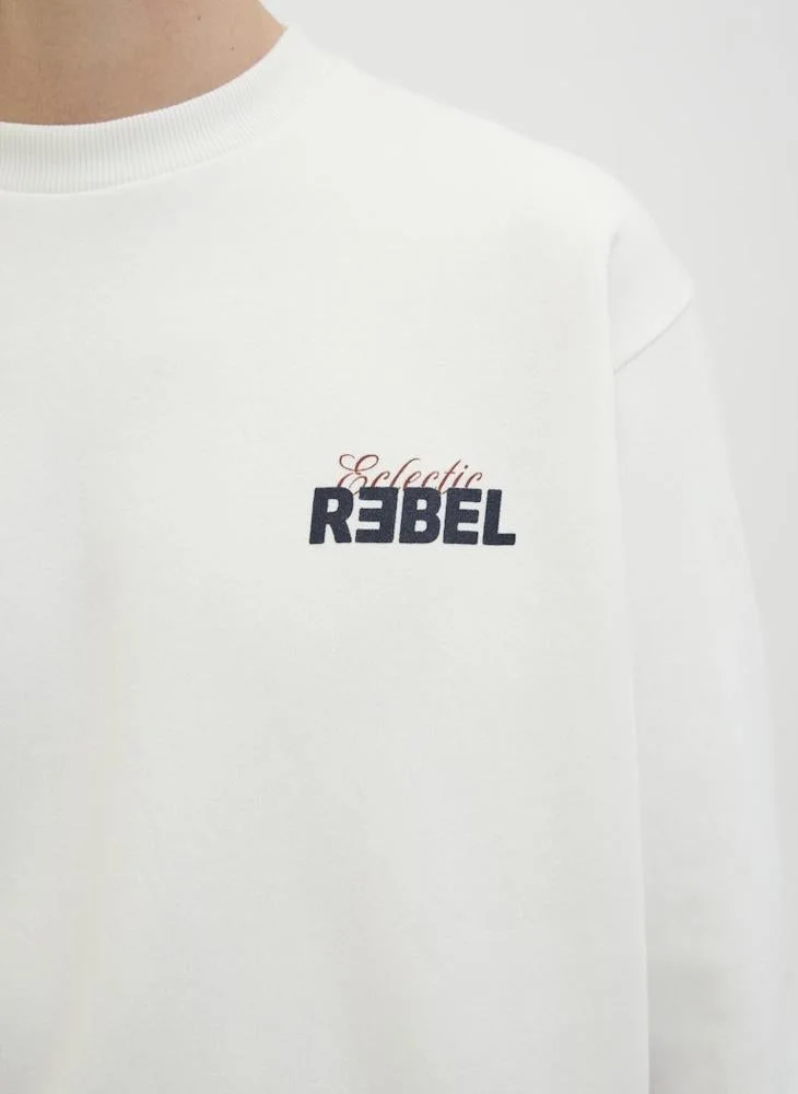 JJ Rebel  Text Print Regular Fit Crew Neck Sweatshirt for Men | Best Price UAE