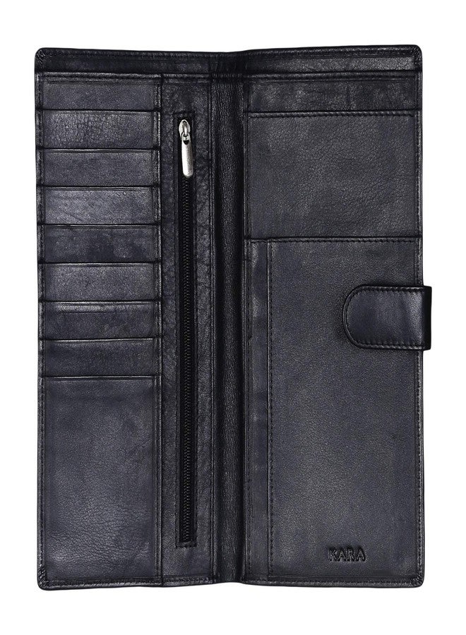 KARA Black Unisex Genuine Leather Passport Holder - Travel Friendly Passport Cover with 8 Card Holder Slots - Image 4