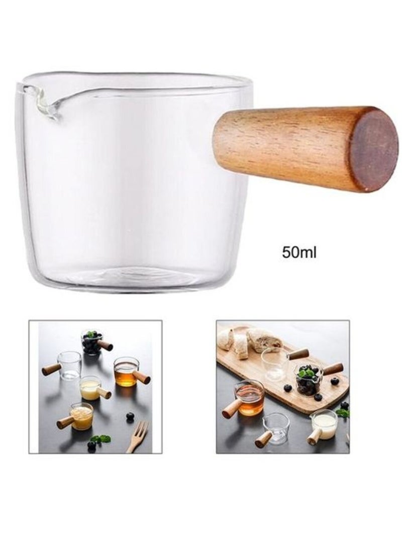 Generic Pyrex cup with wooden handle, 75 ml  - Image 3