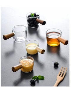 Generic Pyrex cup with wooden handle, 75 ml  - Image 1