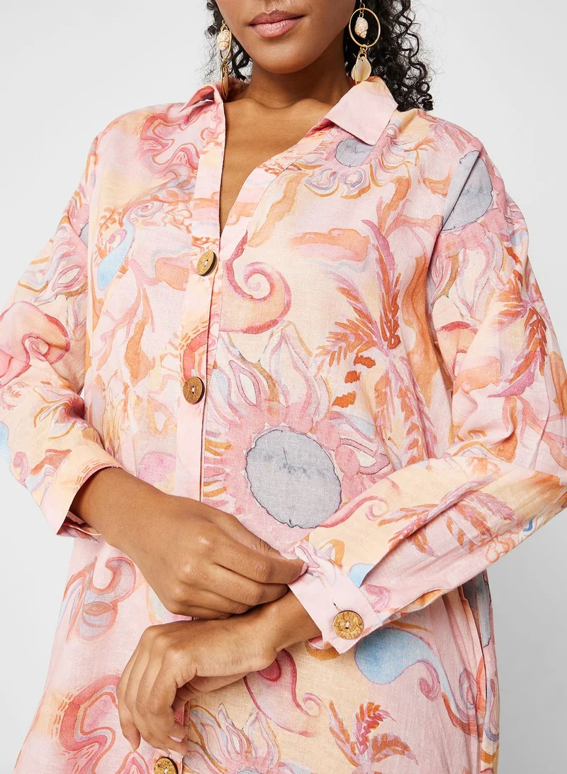 That’s My Gal Floral Longline Shirt Dress