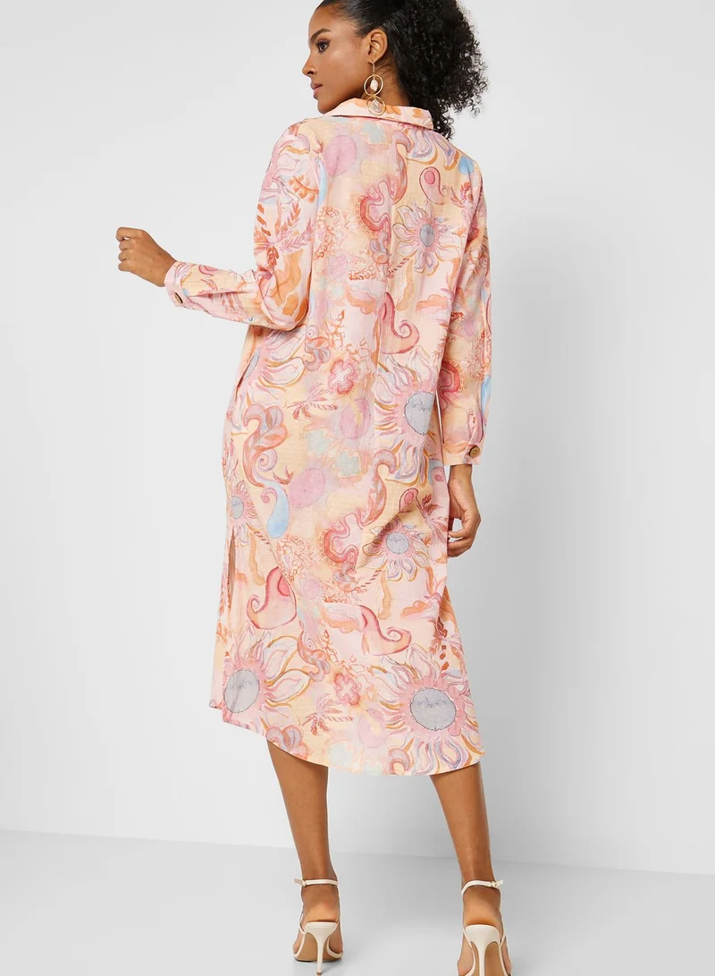 That’s My Gal Floral Longline Shirt Dress