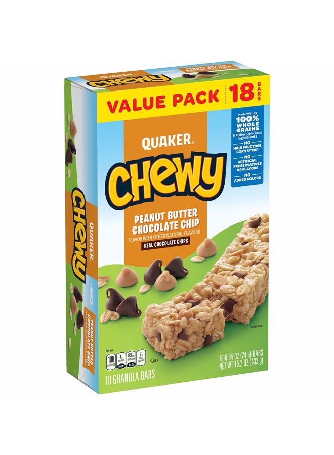 Quaker Chewy Peanut Butter Chocolate Chip Granola Bars, 15.2 OZ - Image 1
