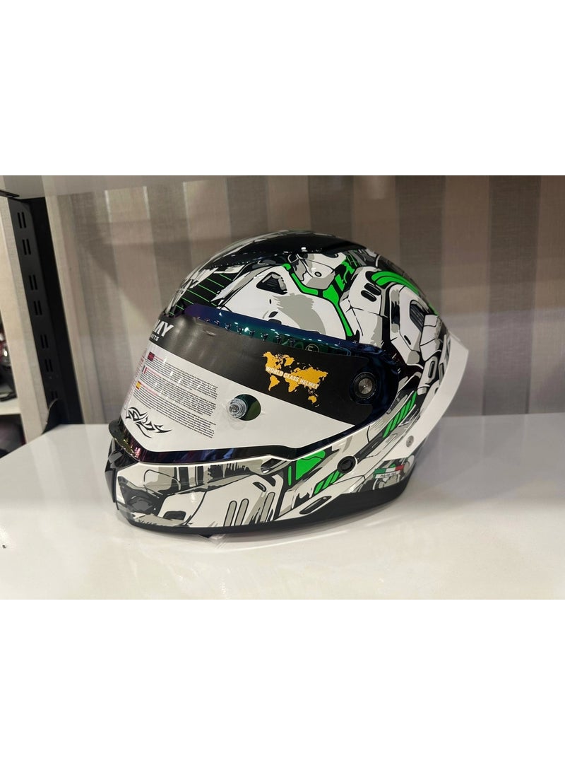 sway Helmet Sw 850 White/green Full Face  - Image 1