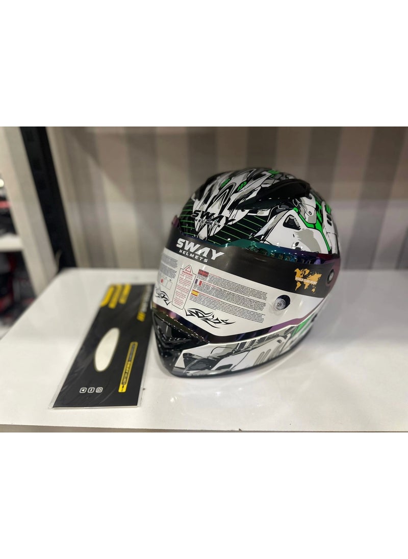 sway Helmet Sw 850 White/green Full Face  - Image 4