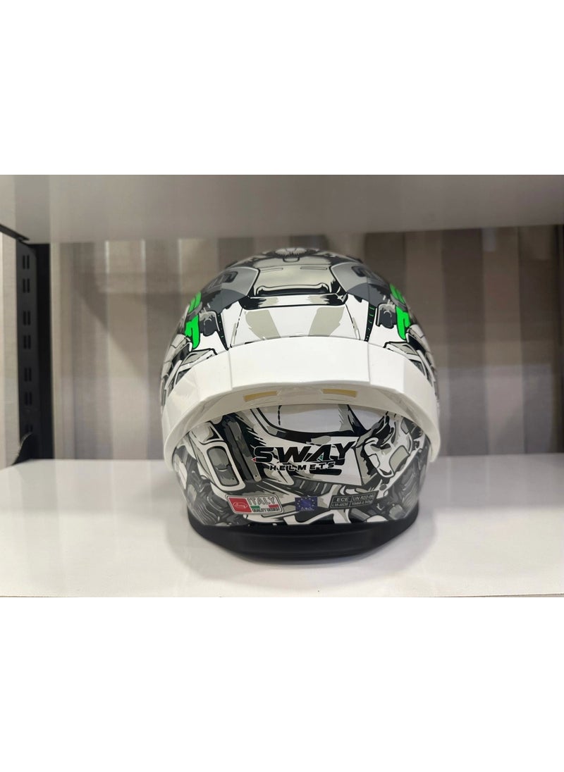 sway Helmet Sw 850 White/green Full Face  - Image 5