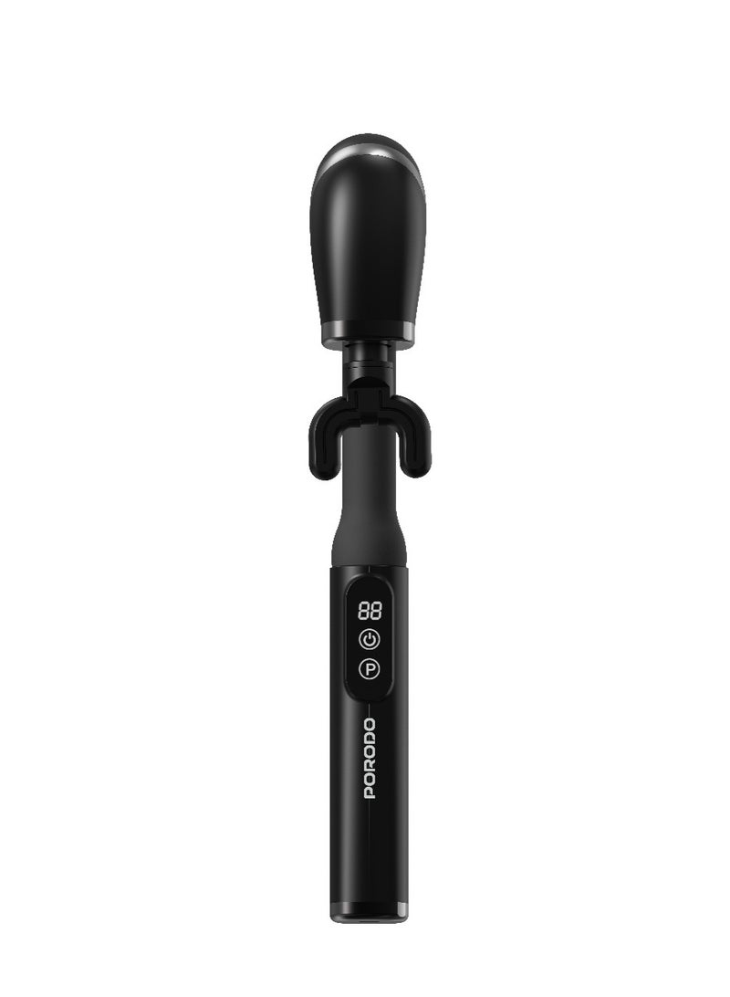 porodo U-Shaped Handle 4 Head Deep Massager with Ultra Quiet Operation & 6 Speed Intensity Levels / Intelligent LCD Real Time Display / 3 Therapeutic Modes / Portable & Ergonomic Design - Black - Image 3