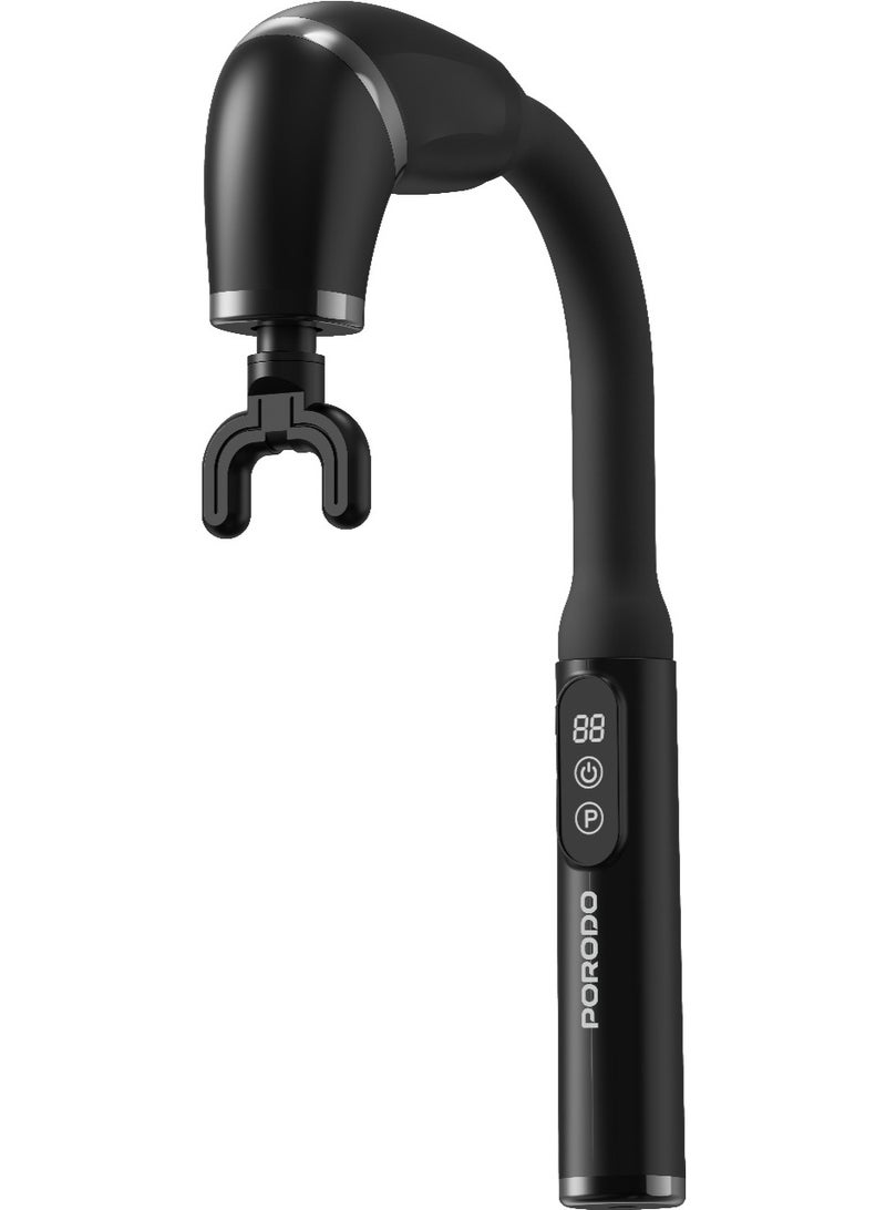 porodo U-Shaped Handle 4 Head Deep Massager with Ultra Quiet Operation & 6 Speed Intensity Levels / Intelligent LCD Real Time Display / 3 Therapeutic Modes / Portable & Ergonomic Design - Black - Image 1