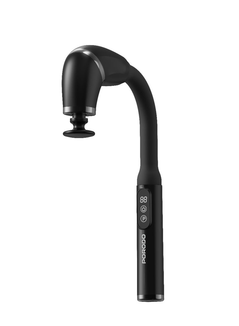 porodo U-Shaped Handle 4 Head Deep Massager with Ultra Quiet Operation & 6 Speed Intensity Levels / Intelligent LCD Real Time Display / 3 Therapeutic Modes / Portable & Ergonomic Design - Black - Image 4