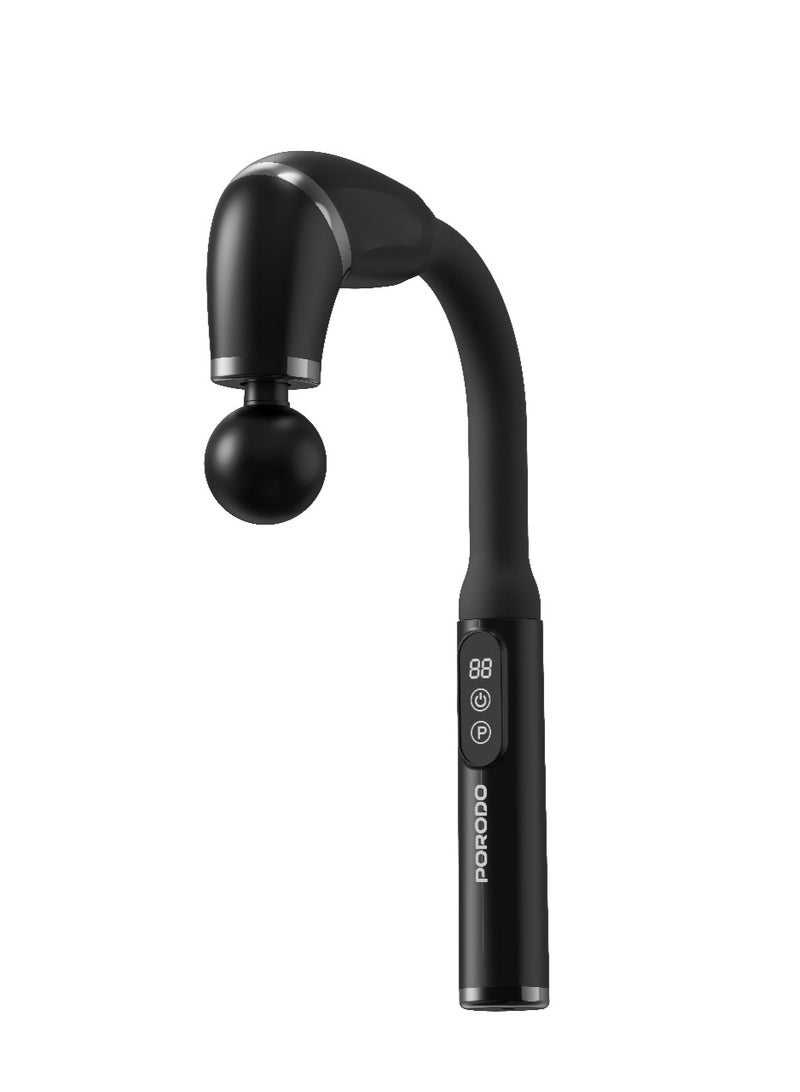 porodo U-Shaped Handle 4 Head Deep Massager with Ultra Quiet Operation & 6 Speed Intensity Levels / Intelligent LCD Real Time Display / 3 Therapeutic Modes / Portable & Ergonomic Design - Black - Image 5
