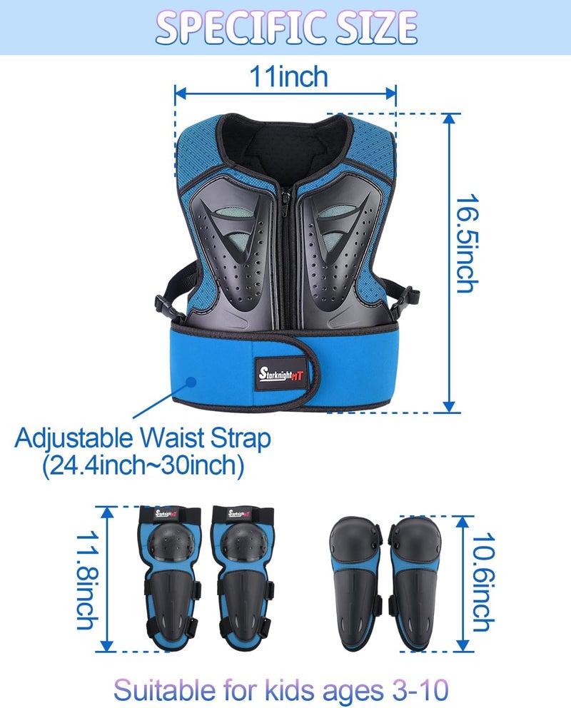 StarknightMT Kids Motorcycle Armor Suit - Blue Protective Gear Set for Dirt Bike, Skateboarding, Skiing - Image 5