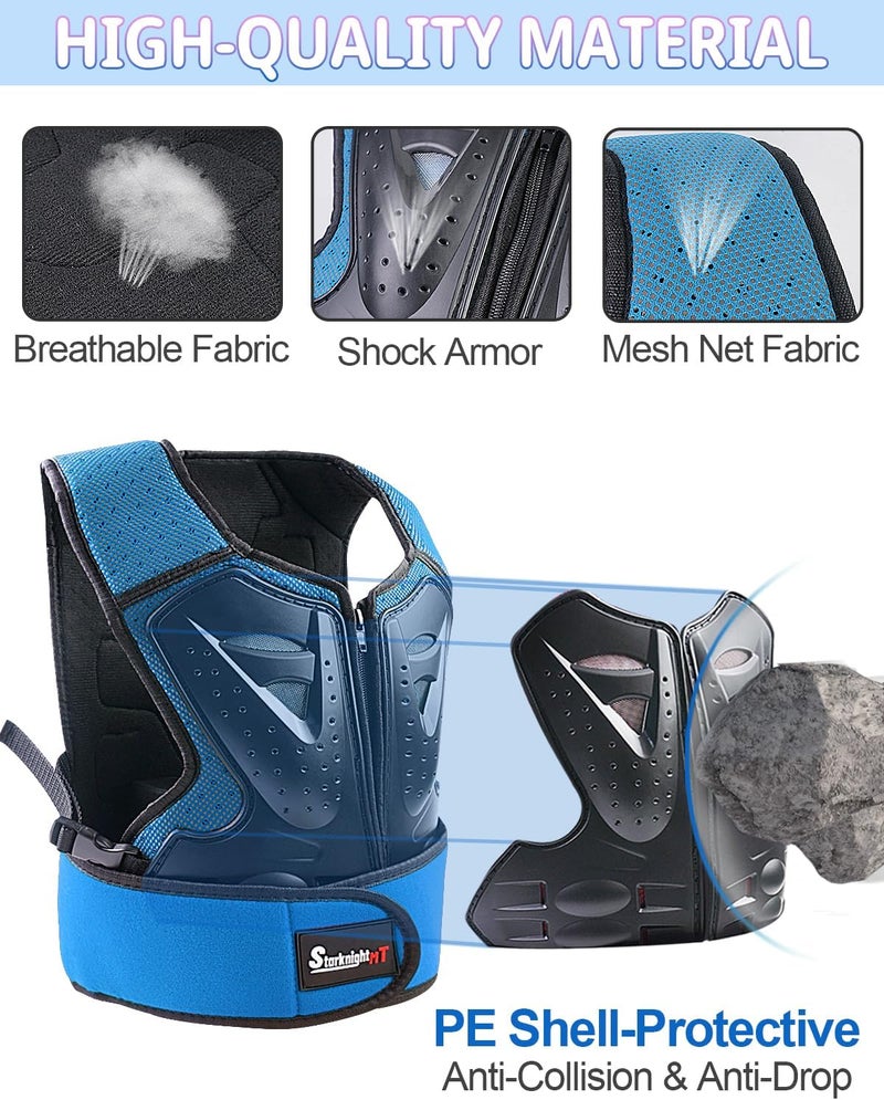 StarknightMT Kids Motorcycle Armor Suit - Blue Protective Gear Set for Dirt Bike, Skateboarding, Skiing - Image 4