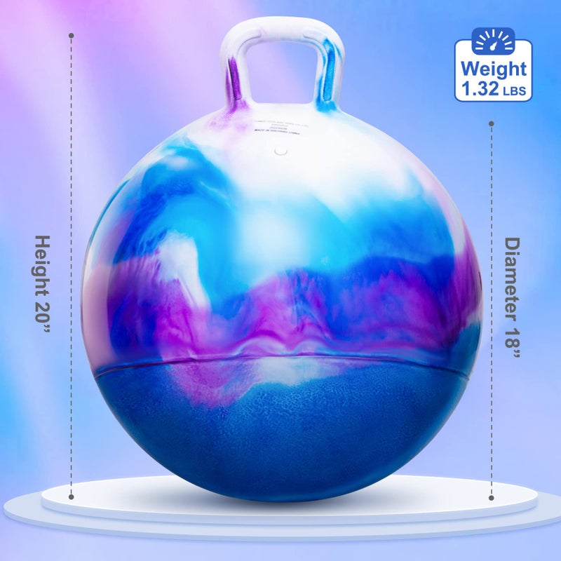 PlayZap Hopper Balls for Kids 3-8, 18 Inches Bouncy Ball with Handle, 18" Inflatable Bouncing Hopper, 45cm Jumping Toys, Garden Hopping Toys Girls Boys Gifts - Image 2