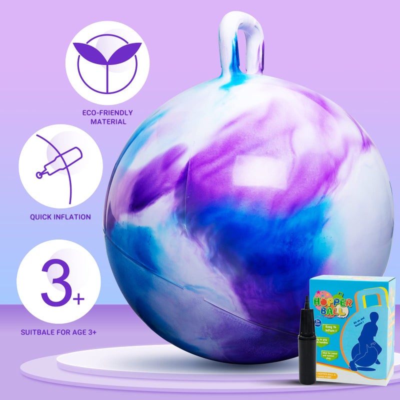 PlayZap Hopper Balls for Kids 3-8, 18 Inches Bouncy Ball with Handle, 18" Inflatable Bouncing Hopper, 45cm Jumping Toys, Garden Hopping Toys Girls Boys Gifts - Image 3