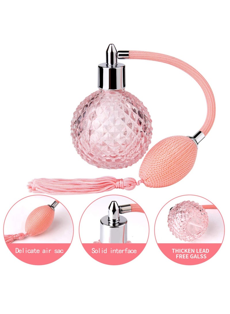 Excefore Perfume Spray Bottle Vintage Refillable Perfume Spray 100ml Empty Gl Bottle Atomizer Diffuser holiday Gift Pink - Image 3