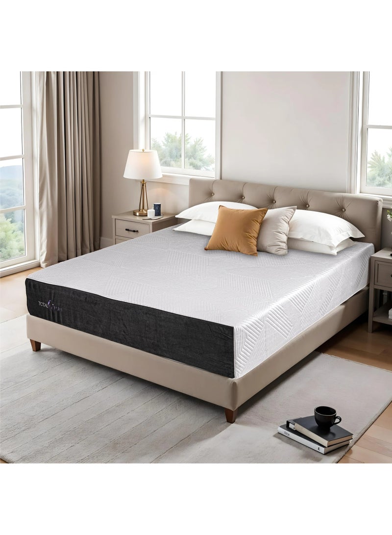TOTAL COMFORT TC Florence Gel Memory Foam Hybrid Mattress with Breathable Zipper Cover-28cm Super King Mattress|Pocket Spring with Motion Isolation|Edge Support and Ergonomic Design for Pressure Relief (200x200cm) - Image 1