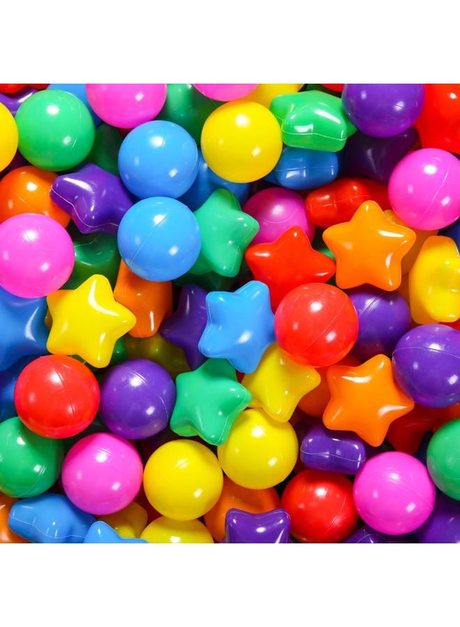STARBOLO Star Ball Pit Balls for Ball Pit -100pcs Plastic Ball Phthalate Free BPA Free Non-Toxic Crush Proof Play Balls Play Tent Pool Playhouse Playpen Party Decoration - Image 2