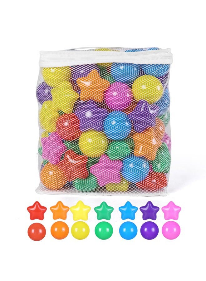 STARBOLO Star Ball Pit Balls for Ball Pit -100pcs Plastic Ball Phthalate Free BPA Free Non-Toxic Crush Proof Play Balls Play Tent Pool Playhouse Playpen Party Decoration - Image 1