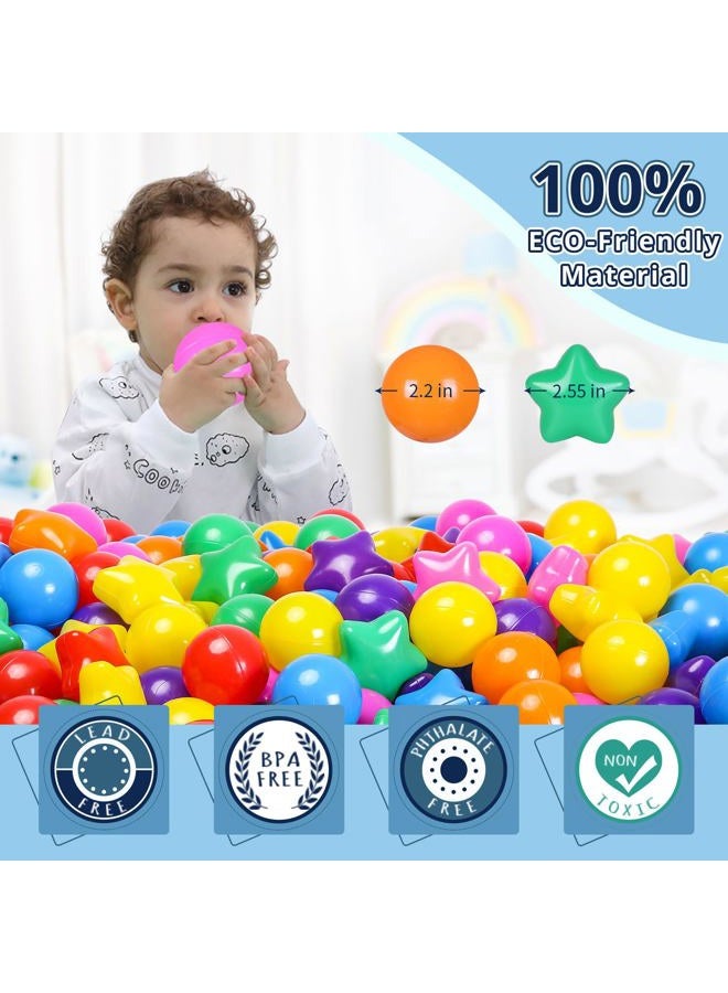 STARBOLO Star Ball Pit Balls for Ball Pit -100pcs Plastic Ball Phthalate Free BPA Free Non-Toxic Crush Proof Play Balls Play Tent Pool Playhouse Playpen Party Decoration - Image 4