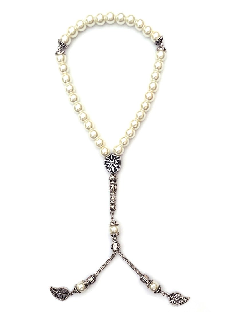 Alwan 33 Count Muslim Prayer Beads - Pearl White  - Image 1