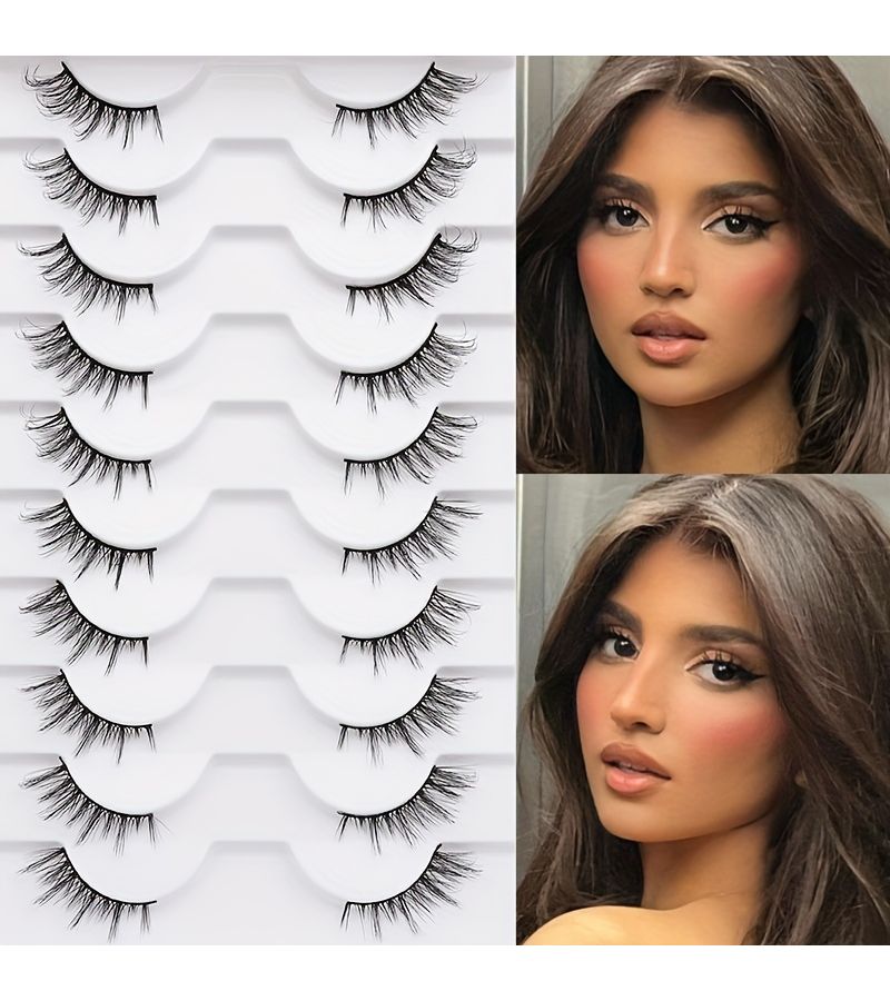 10 أزواج من الرموش شبه الصناعية على شكل ذيل الثعلب لإطالة العيون XYJ10 - Image 1