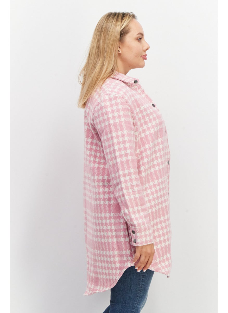 Women Plaid Shacket Jacket, Blush - pzsku/Z8C0B959F3F8E288F936DZ/45/_/1726109170/de45d02b-eee8-480c-9ca5-f7ee4c0694c2