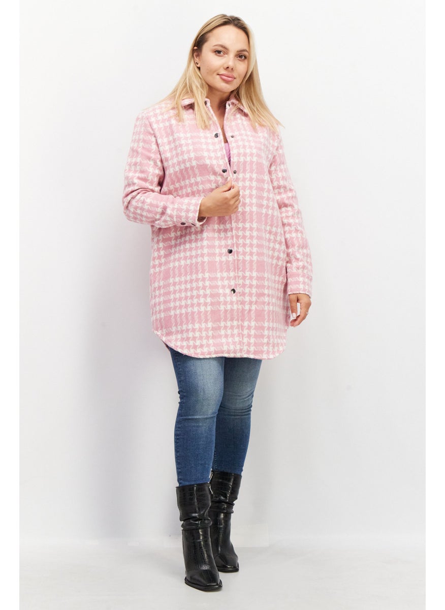 Women Plaid Shacket Jacket, Blush - pzsku/Z8C0B959F3F8E288F936DZ/45/_/1737987384/38cd77cd-ab67-4425-9f29-252e35381864