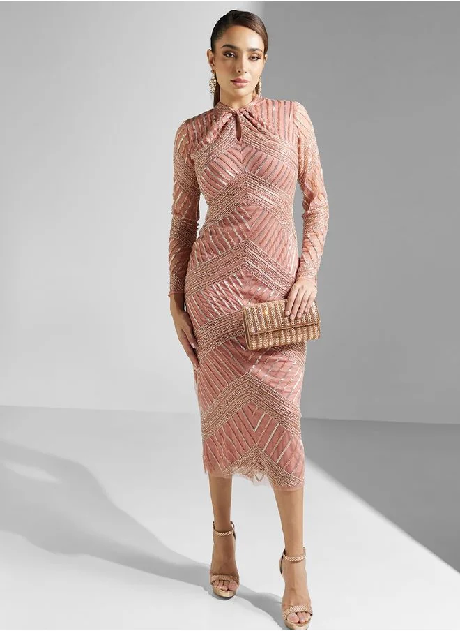 Amelia Rose Embellished Sheath Dress