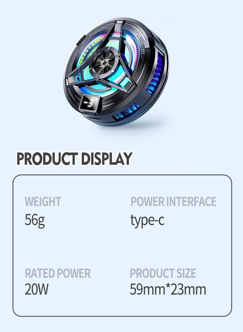 بيروي مبرد الهاتف المغناطيسي، مروحة تبريد مع مشبك، ثلاث سرعات قابلة للتعديل، عرض درجة الحرارة، لحامل البث المباشر، مبرد هاتف محمول بأشباه الموصلات عبر USB. متوافق مع مراوح تبريد الهاتف واللوحي، مبرد هاتف صغير صامت للأجهزة المحمولة والألواح وأجهزة الكمبيوتر. - Image 3
