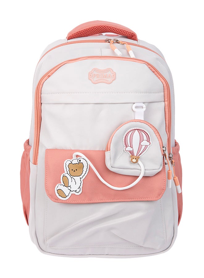 بريما شنطه مدرسية ظهر 18" بطبعات كارتون | خفيفة ومريحة بمقابض مبطنة، سحاب سلس مضاد للانغلاق، جيب خلفي إضافي ومحفظة نقود مجانية، تصميم متعدد الألوان أنيق ومتين يناسب بنات وأولاد المدرسة - Image 1