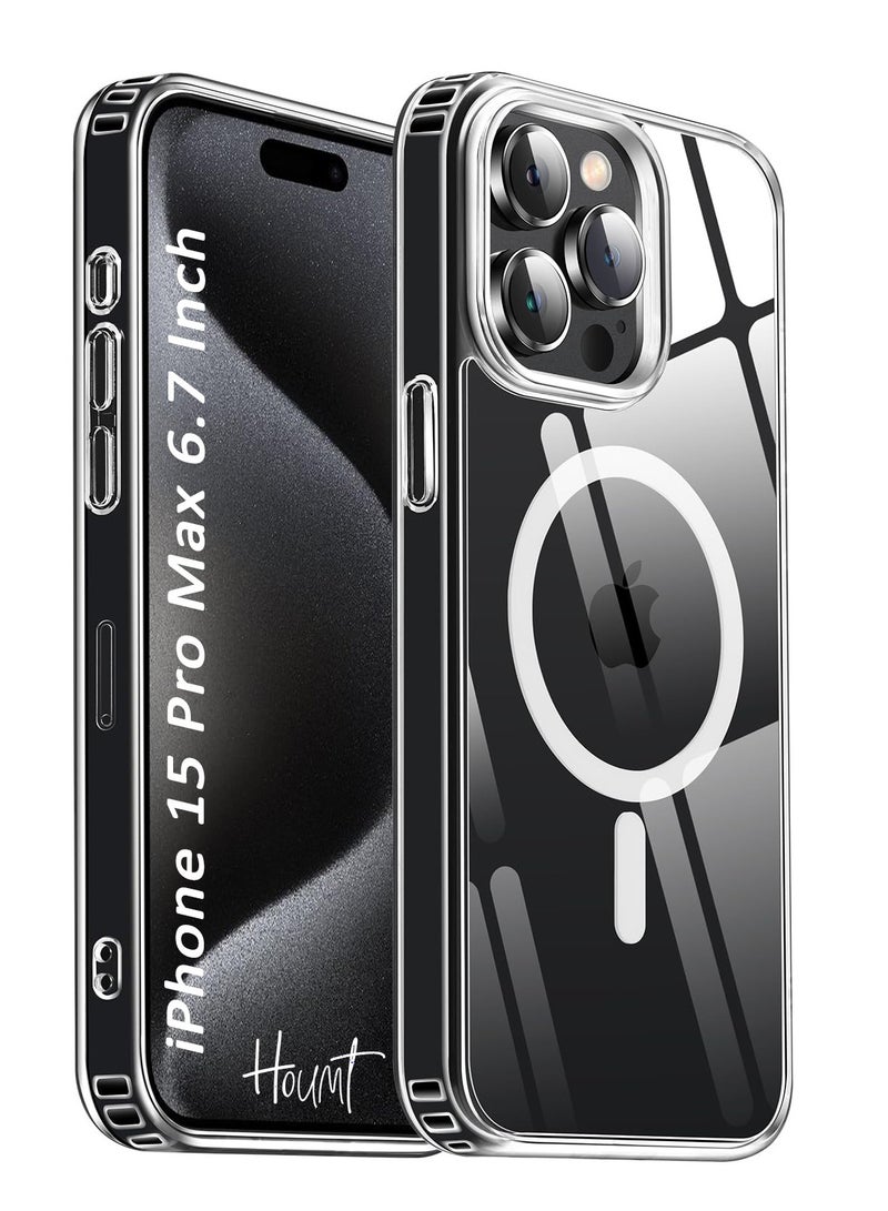 حومة حافظة iPhone 15 Pro Max مقاس 6.7 بوصة MagSafe متوافقة مع الشحن اللاسلكي غطاء حماية صلب مقاوم للخدش ومقاوم للصدمات لهاتف Apple iPhone 15 Pro Max - Image 1