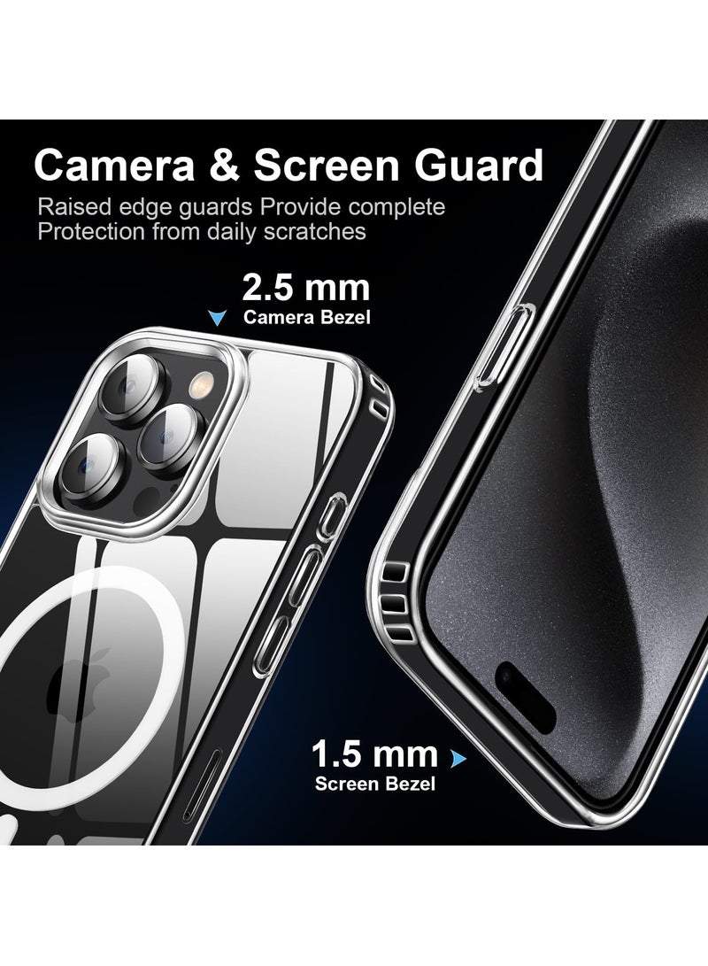 حومة حافظة iPhone 15 Pro Max مقاس 6.7 بوصة MagSafe متوافقة مع الشحن اللاسلكي غطاء حماية صلب مقاوم للخدش ومقاوم للصدمات لهاتف Apple iPhone 15 Pro Max - Image 4