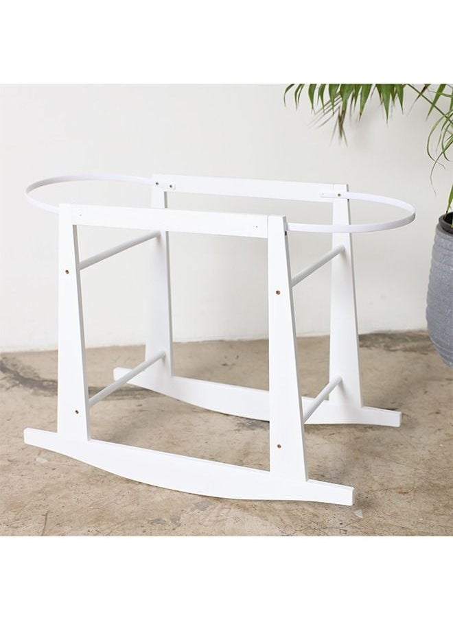 FUN MOMENT - Moses Basket Cradle with Rocking Stand White - Image 1