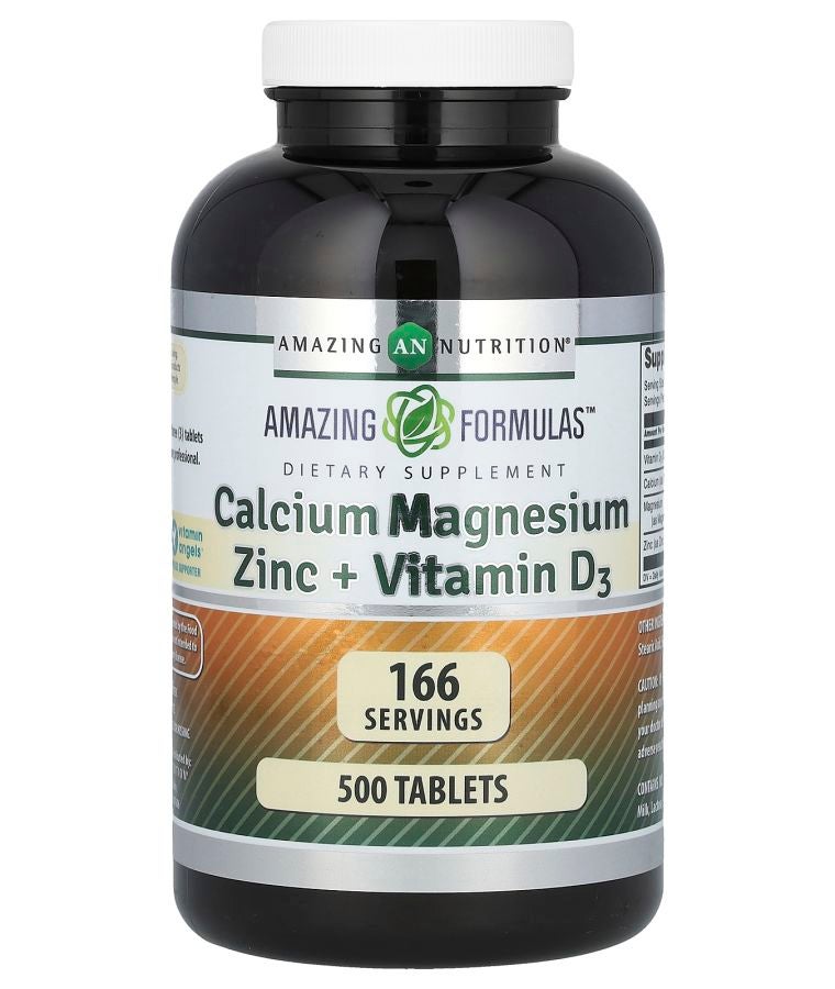 Amazing Nutrition Amazing Formulas Calcium Magnesium Zinc + Vitamin D3 500 Tablets