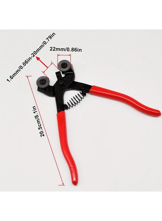 Red Glass Tile Nipper 8 Inch Portable Wheel Cutting Pliers For DIY Mosaic Ceramic - Image 4