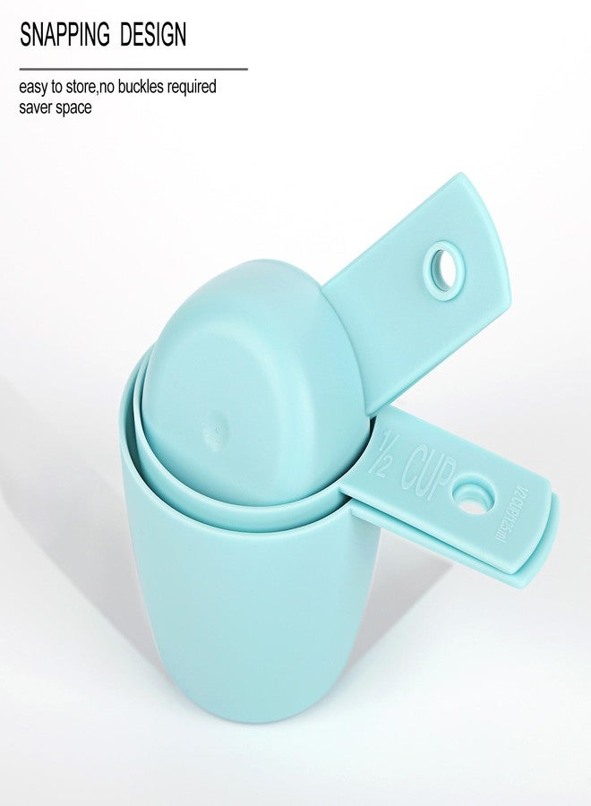 DOTINGHUX Measuring Cups and Spoons Set of 8, Kitchen Gadgets for Cooking & Baking (Light Turquoise) - Image 2