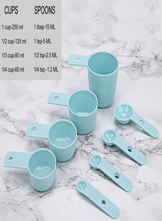 DOTINGHUX Measuring Cups and Spoons Set of 8, Kitchen Gadgets for Cooking & Baking (Light Turquoise) - Image 3