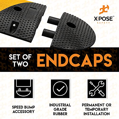 Xpose Safety Rubber End Caps for 6 Ft Speed Bumps (Set of 2) – Modular Interlocking Accessories for Driveways, Roads, and Parking Lots - Image 2