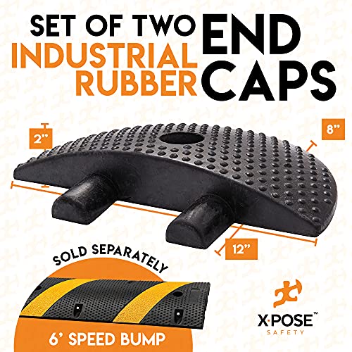Xpose Safety Rubber End Caps for 6 Ft Speed Bumps (Set of 2) – Modular Interlocking Accessories for Driveways, Roads, and Parking Lots - Image 5