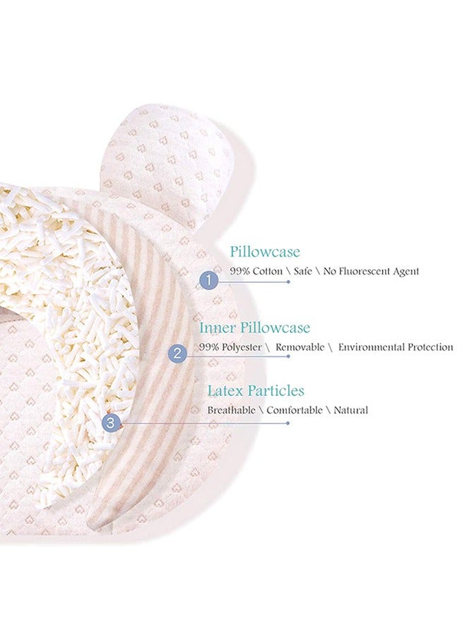 Sharpdo Head Shaping Pillow for Newborn Baby Cartoon Soft Memory Foam Cushion with Washable 100% Cotton Cover Nursing Pillow for Baby Beige - Image 4