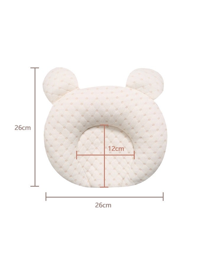 Sharpdo Head Shaping Pillow for Newborn Baby Cartoon Soft Memory Foam Cushion with Washable 100% Cotton Cover Nursing Pillow for Baby Beige - Image 2