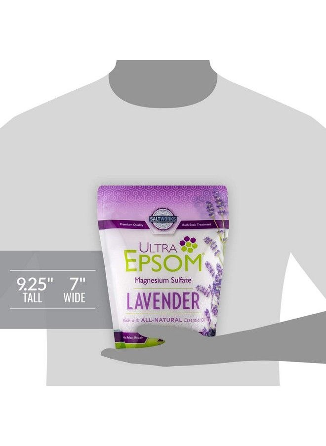 SaltWorks - Ultra Epsom Scented Bath Salt Lavender 2 Pound Bag - Image 1
