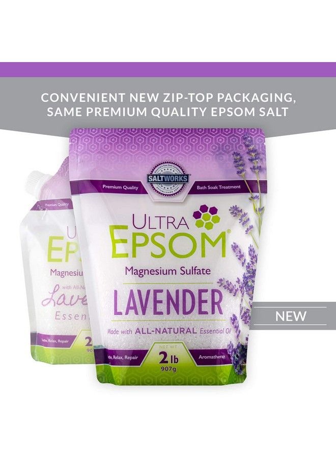 SaltWorks - Ultra Epsom Scented Bath Salt Lavender 2 Pound Bag - Image 1