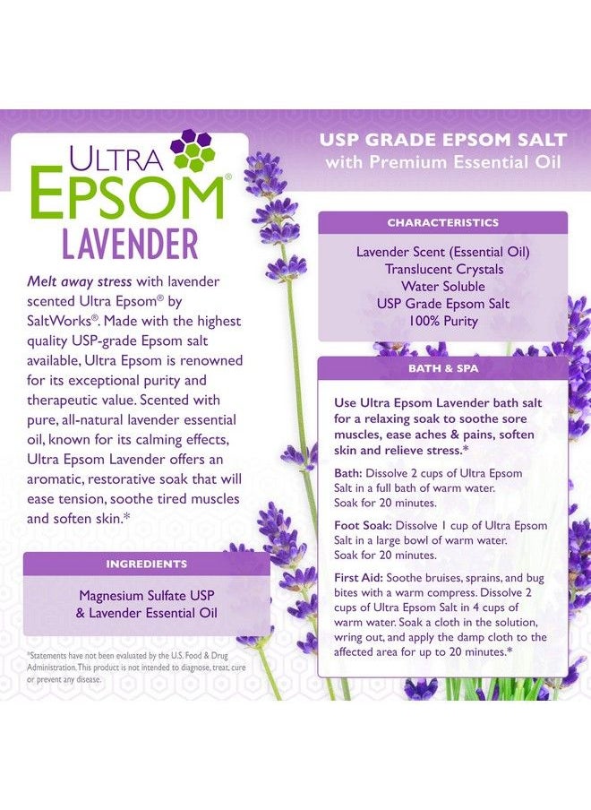 SaltWorks - Ultra Epsom Scented Bath Salt Lavender 2 Pound Bag - Image 1