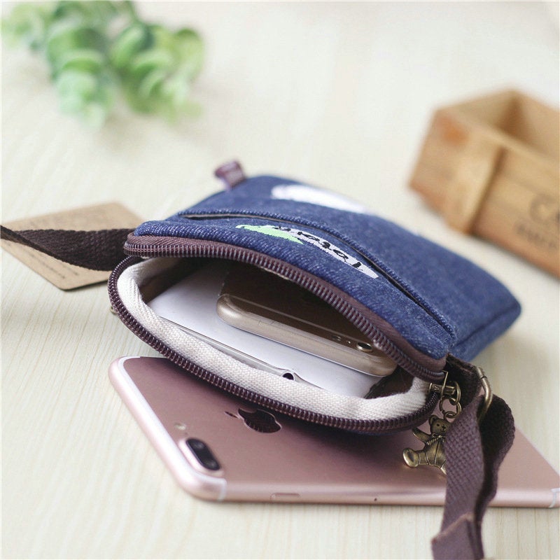 New Denim 6.5 Inch Large Screen Diagonal Mobile Phone Bag Men And Women Denim Mobile Phone Bag Support A Generation Of Hair - Image 2