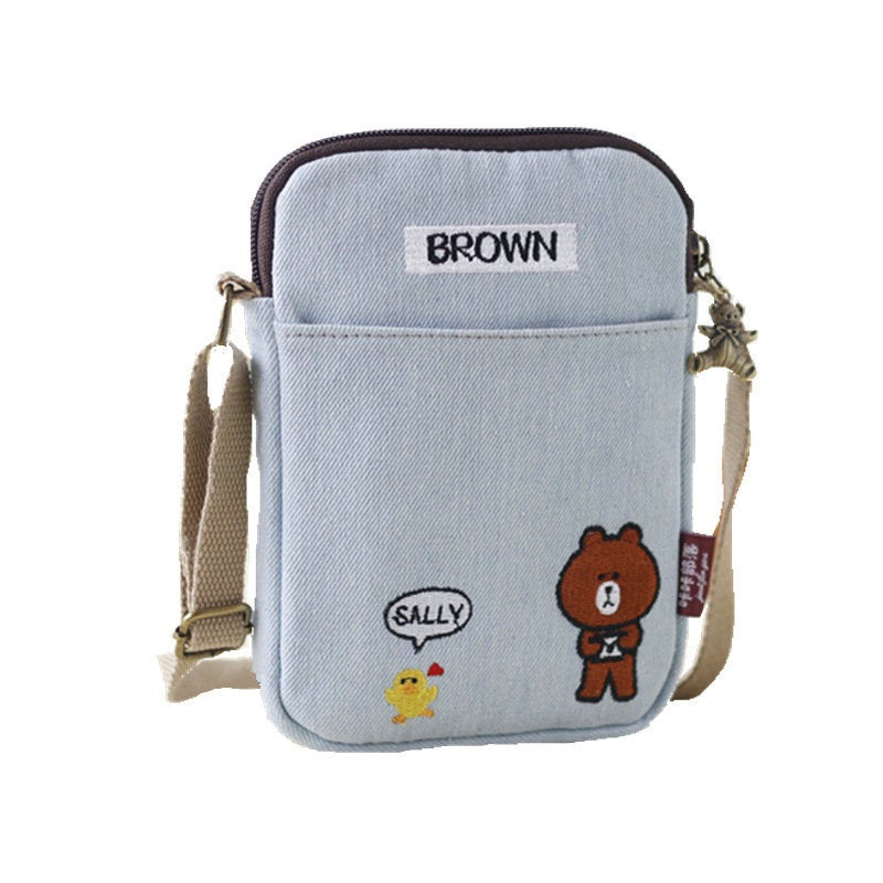 New Denim 6.5 Inch Large Screen Diagonal Mobile Phone Bag Men And Women Denim Mobile Phone Bag Support A Generation Of Hair - Image 4