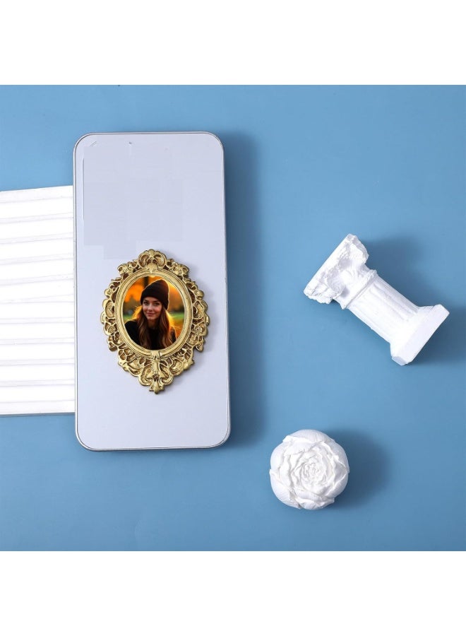 Arabest 8PCS Mini Gold Picture Frames Vintage Small Antique Resin Picture Frames Oval Rectangle Wall Hanging Display Table Frame for DIY Jewelry Christmas Holiday Party Hotel Decor - Image 5