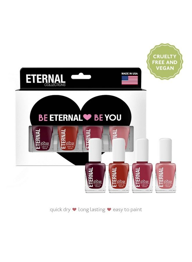 ETERNAL Red Nail Polish Set For Women (Rock & Rose) 13.5Ml 5 Pc Pink Nail Polish Set For Girls Long Lasting & Quick White Nail Polish For Home Diy Manicure & Pedicure Made In Usa - Image 3