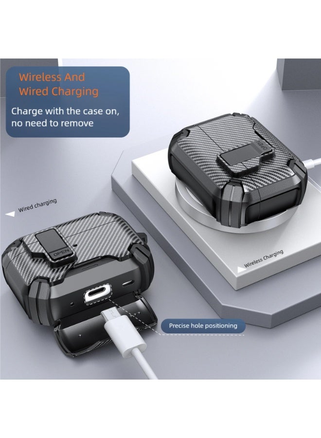 AirPods 4 / AirPods Pro / AirPods Pro 2 / AirPods Pro 3 حالة حماية ، magsafe ، حامل الهاتف ، حالة سماعة الرأس المنبثقة ، حامي سماعة الرأس ، حامي سماعة الرأس ، حالة سماعة الرأس - Image 2